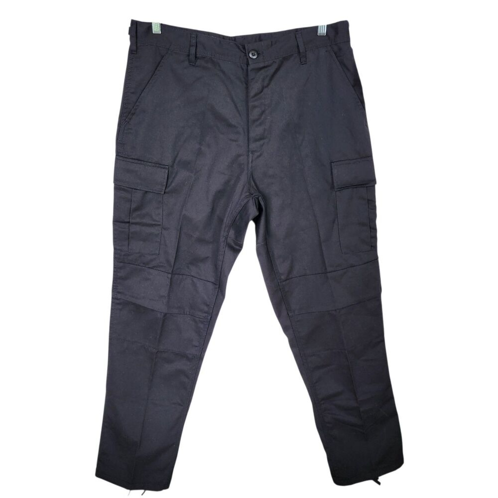 Rothco BDU Tactical Cargo Pants Mens Large Regular Black NWT Mil-Spec Combat